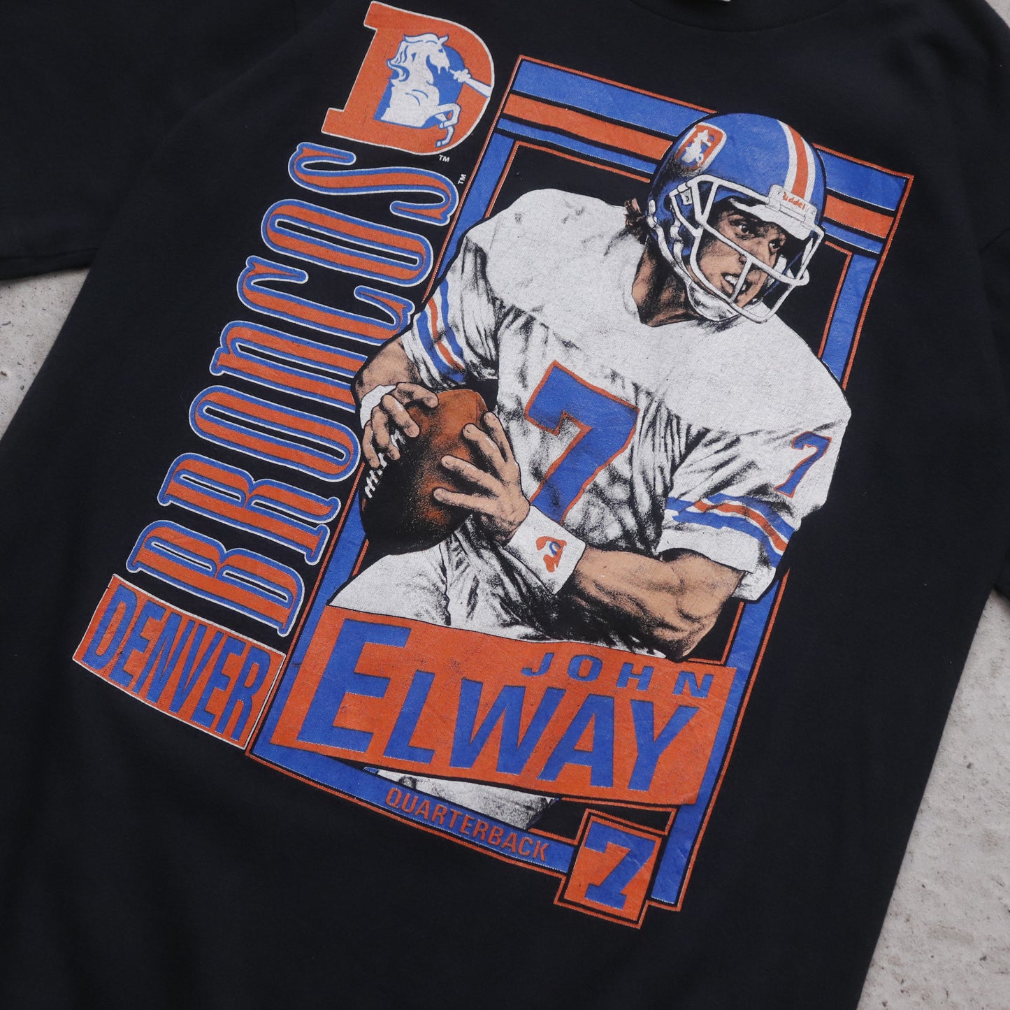 Vintage 90s John Elway Denver Broncos NFL Tee - L