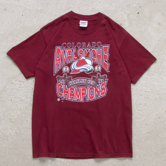 Vintage 2001 Colorado Avalanche NHL Champions Tee - L