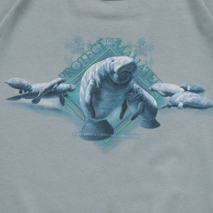 Vintage 90s Protect The Manatee Tee - XXL