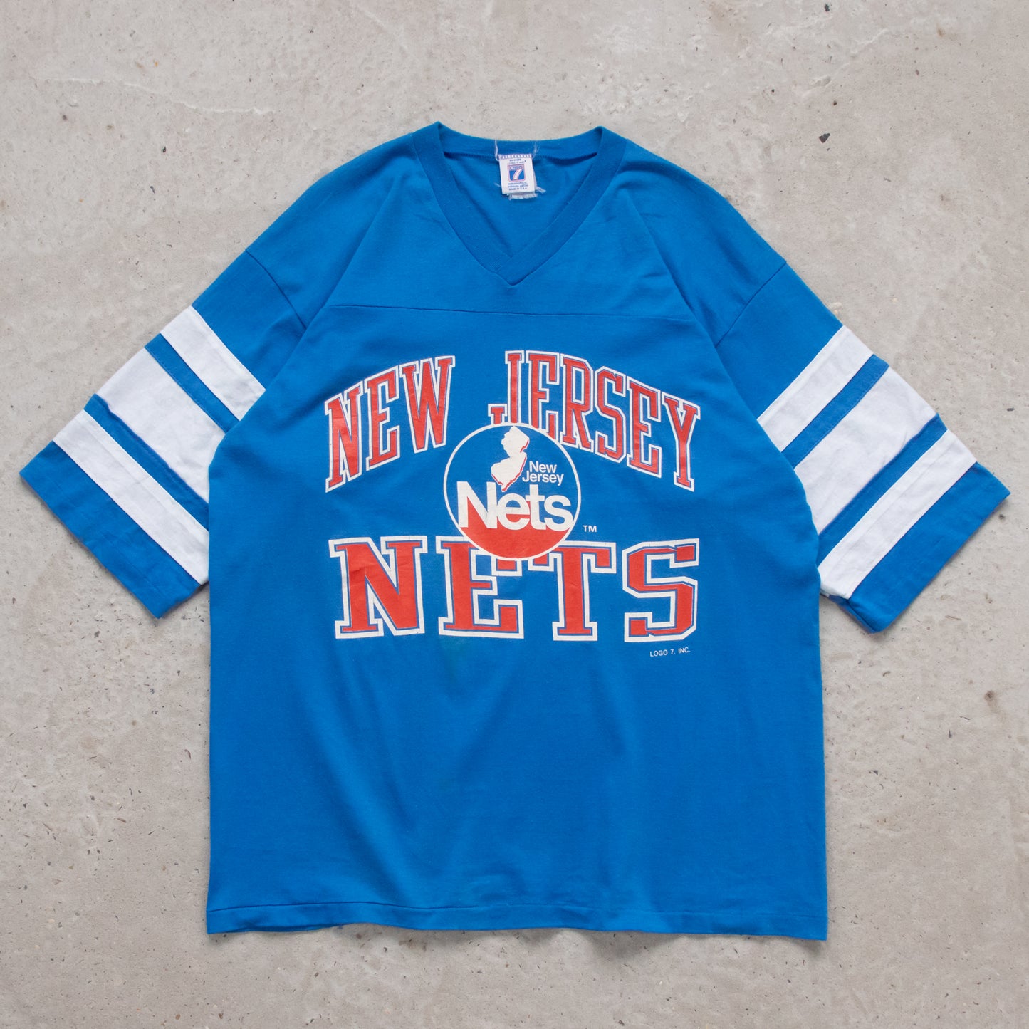 Vintage 80s New Jersey Nets NBA Tee - L