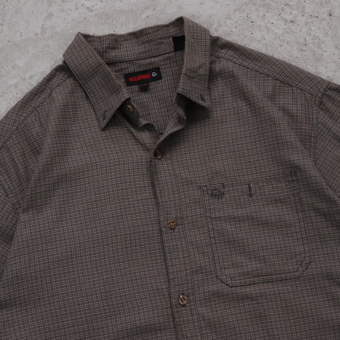 Vintage Wolverine Cropped Button Up Shirt - XL