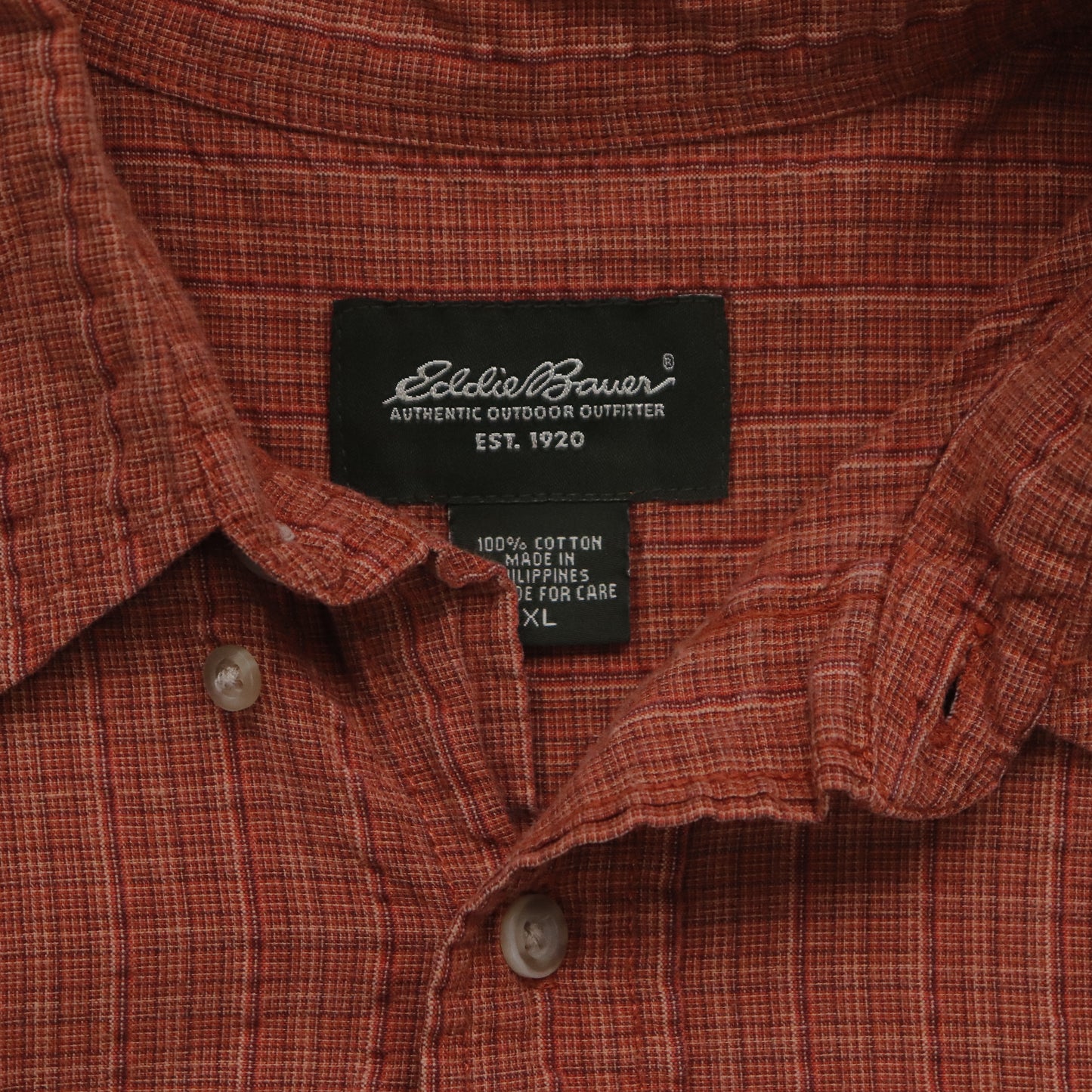 Vintage Eddie Bauer Cropped Button Up Shirt - XL