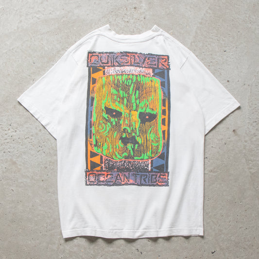 Vintage 80s Quiksilver Ocean Tribe Surf Tee - M