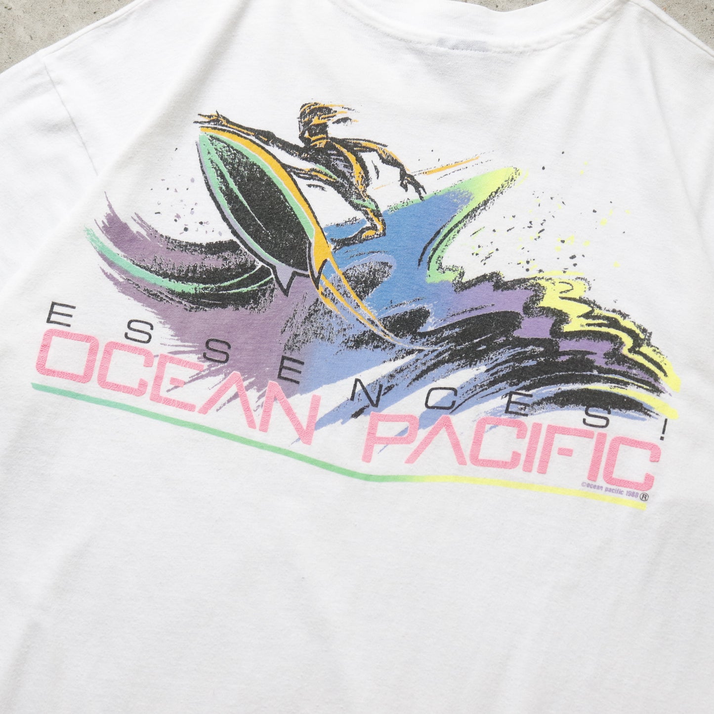 Vintage 1988 Ocean Pacific Essences Surf Tee - XL