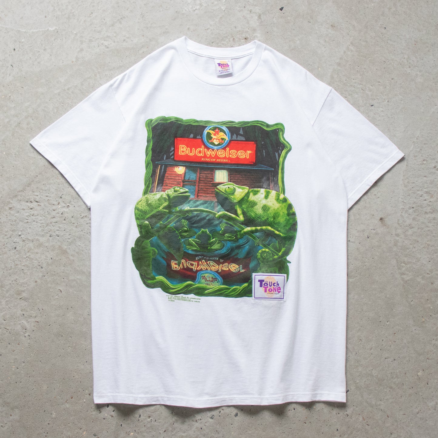 Vintage 1997 Budweiser 'Frank & Louie Lizards' Tee - XL